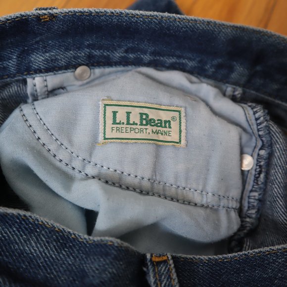Vintage L.L. Bean High Waisted Wide Leg Blue Jeans - Picture 16 of 16